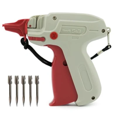 Afbeelding van Pokornys Etiketteerpistool Banok 503 X fijn in set met 5 reservenaalden I etiketteerapparaat voor het bevestigen van etiketten en prijskaarten aan textiel zoals blouses, zijde, ondergoed enz.