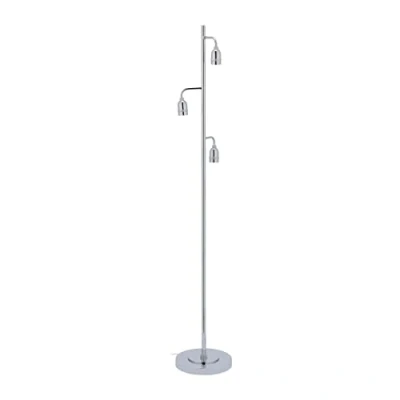Afbeelding van Relaxdays staande lamp 3 spots vloerlamp metaal moderne leeslamp zilver woonkamer