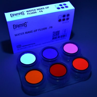 Afbeelding van Grimas schmink palet FLUOR 6 kleuren