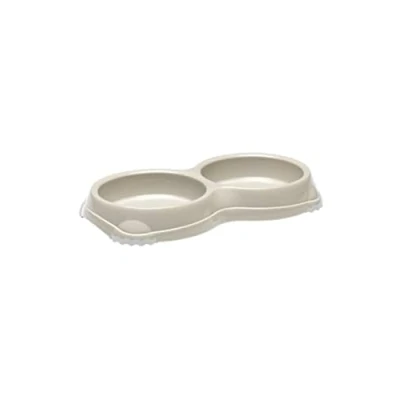 Afbeelding van Moderna plastic katteneetbak dubbel Smarty 1 warmgrijs (inhoud 2x 200 ml) Gebr. de Boon