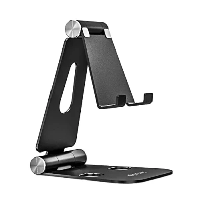 Afbeelding van AISENS MS2PXL 096 tafelhouder XL verstelbaar (2 stuks) voor telefoon/tablet, zwart