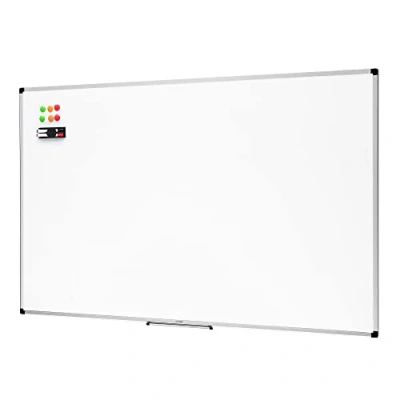 Afbeelding van Amazon Basics Magnetisch whiteboard met pennenbakje en aluminium lijsten, droog afwasbaar, 90 x 60 cm (b h), wit