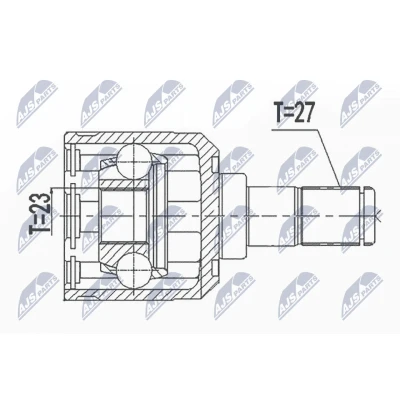 Afbeelding van Homokineet reparatie set, aandrijfas NTY NPW HY 596