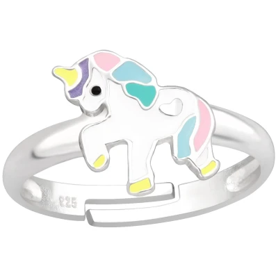 Afbeelding van JoyS Zilveren eenhoorn ring unicorn verstelbaar voor kinderen