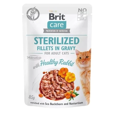 Afbeelding van Kattenvoer Brit Care Sterilized Fillets in Gravy Rabbit Konijnenvlees 85 g
