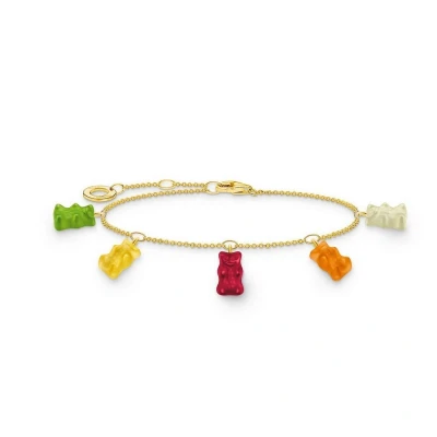 Afbeelding van Thomas Sabo A2152 413 7 L19V Armband 925 zilver Dames Goldbär veelkleurig 16 19cm