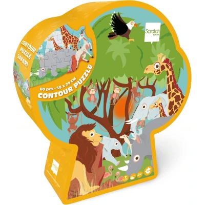 Afbeelding van Scratch europe silhouetpuzzel safari 60st