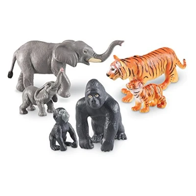 Afbeelding van Learning Resources Jumbo Jungle Dieren Mama&#039;s en Baby&#039;s 6 Stuk Set