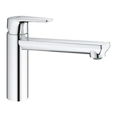 Afbeelding van Grohe bauedge keukenmengkraan eengreeps 1 gats 193mm hoogte 222mm uitloop medium draaibaar chroom 31693000