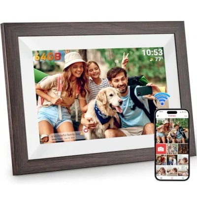 Afbeelding van Hesmor Frameo digitale fotolijst van 64 GB, WiFi, 10,1 inch, 1280 x 800 IPS LCD touchscreen, automatisch roteren en audio, snel eenvoudig foto&#039;s of video&#039;s delen via de app, elektronische