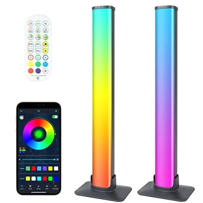 Afbeelding van Auplf Lightbar ledverlichting, 2 stuks, smart RGB lamp, dimbare sfeerverlichting, tv achtergrondverlichting, USB bediening, muzieksync, bluetooth, met app en afstandsbediening, voor pc, gaming,