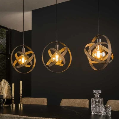 Afbeelding van Hoyz Collection Hanglamp 3L Cosmos Mesh Artic Zwart