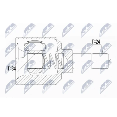 Afbeelding van Homokineet reparatie set, aandrijfas NTY NPW CT 056