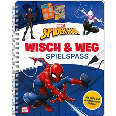 Afbeelding van Marvel: Spider Man Wisch &amp; Weg Spielspaß: Mit abwischbaren Seiten und Stift Labyrinth Rätsel, Suchbilder Malaufgaben für Kinder ab 4 Jahren