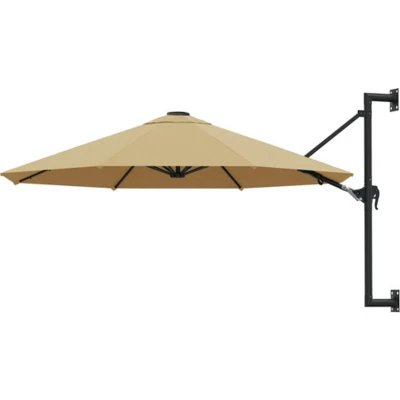 Afbeelding van Wandparasol met metalen paal 300 cm taupe