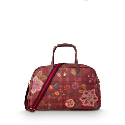 Afbeelding van Pip Studio Tovy Weekendtas Flores Felices Reistas Rood 57x22x37cm