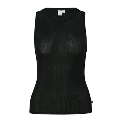 Afbeelding van Q/S by s.Oliver ribgebreide top zwart