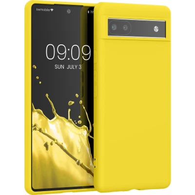 Afbeelding van kwmobile telefoonhoesje geschikt voor Google Pixel 6a Hoesje smartphone Back cover in stralend geel