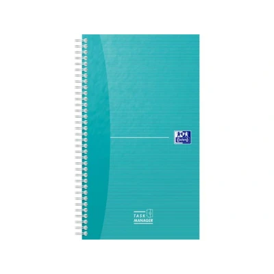Afbeelding van Oxford Office Essentials taskmanager, 230 bladzijden, ft 14,1 x 24,6 cm, aqua 5 stuks