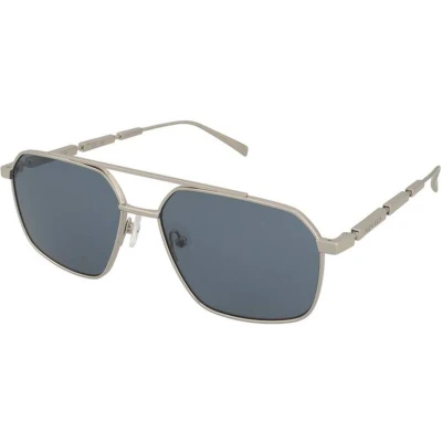 Afbeelding van Alexander McQueen Uomo AM0477S 004 Occhiali da sole Metallo Argento Blu Pilot