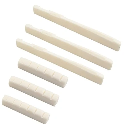 Afbeelding van Futheda 6 stks van 3 Sets Echte Been Gitaar Brug Zadel en Moer voor String Akoestische Vervangende Onderdelen