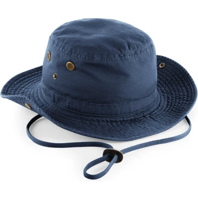 Afbeelding van Outback hoed Bucket hat Vissershoedje Safari Dames en heren Navy blauw
