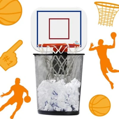 Afbeelding van Mad Monkey Basketbalkorf, vuilnisemmer, grappige vuilnisemmer voor tienerkamer of kantoor, basketbal met audio, perfect gadget basketbalfans