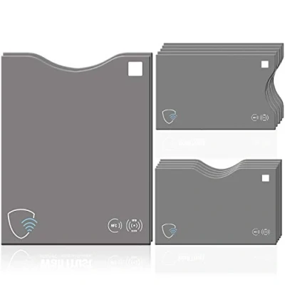 Afbeelding van WallTrust RFID NFC Blokkerende Mouw Set voor Creditcards en Paspoort, 12 Pack, Complete Set, Combi Creditcard hoes