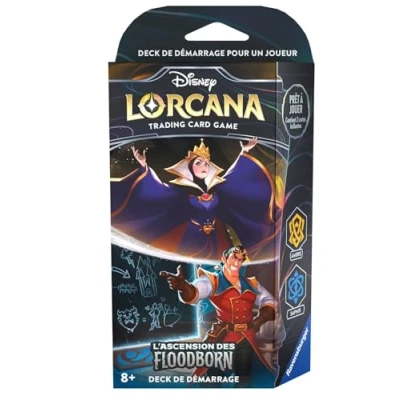 Afbeelding van Ravensburger Disney Lorcana TCG de opkomst van Floodborn verzamelkaartspel, JCC Deck, barnsteen en saffier, vanaf 8 jaar, Franse versie