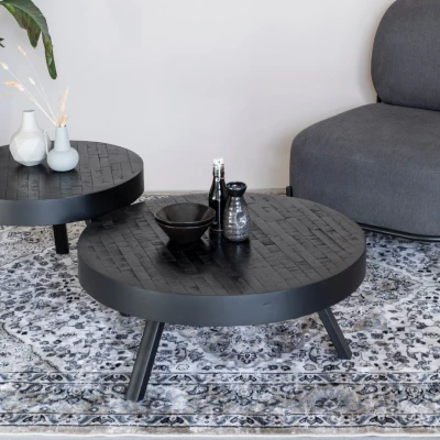 Afbeelding van Maison Bobby Salontafel Suri Rond L Zwart