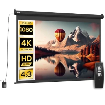 Afbeelding van HOMCOM Projectiescherm 171x1x130cm Kunststof Zwart