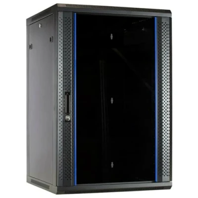 Afbeelding van DSIT 18U wandkast / serverbehuizing Set met glazen deur 600x600x900mm (BxDxH) 19 inch