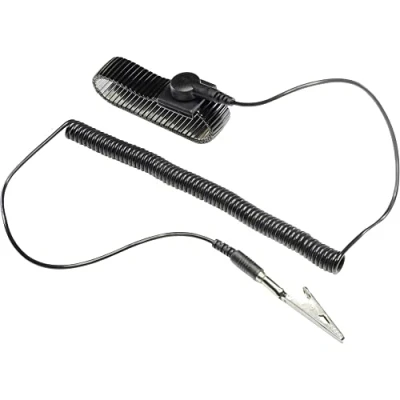 Afbeelding van TRU COMPONENTS WristME SET 4 305 K ESD armband Zwart Incl. aardingskabel Drukknop mm, Krokodilklem
