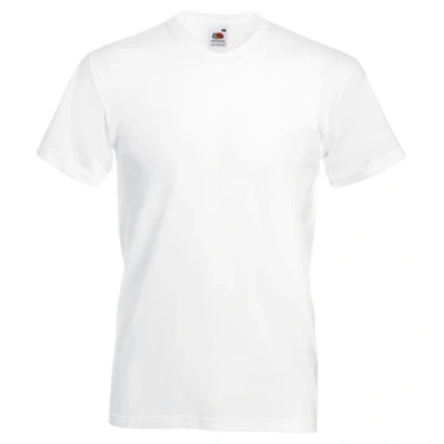 Afbeelding van Fruit of the Loom T shirt voor heren Valueweight V hals 61 066 0, wit, L