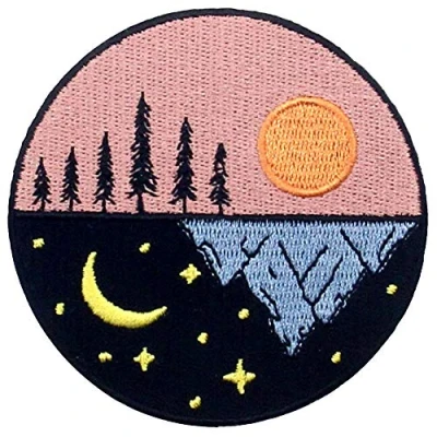 Afbeelding van ZEGIN Dag En Nacht Verken Outdoor Patch Geborduurde Applique Badge Ijzer Op Naai Embleem