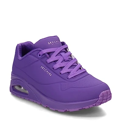 Afbeelding van Skechers Wide Fit UNO Sneakers laag Neon purple, Dames, Maat: 39.5, purple Pu