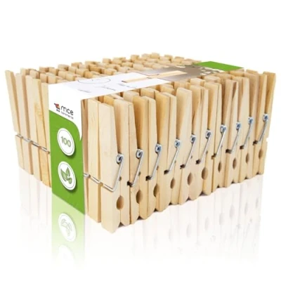 Afbeelding van Holz Wäscheklammern A00107025 natuurlijk berkenhout, 72 mm, 100 stuks, mm