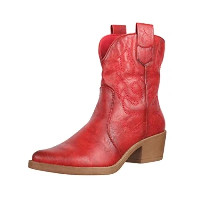 Afbeelding van Elara Cowboy/Bikerlaarsjes, Dames, Maat: 39, Rot Kunststof