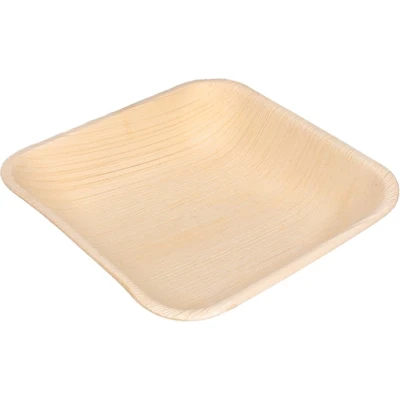Afbeelding van 25x BIO Palmblad borden vierkant 20x20cm (krimp)