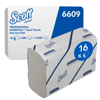Afbeelding van Scott Essential Papieren Handdoeken 6609 2 Laags 16 Verpakkingen x 220 Vellen (3.520 Vellen)