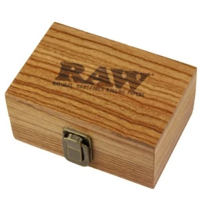Afbeelding van Raw Houten kistje met deksel 12x9x6cm LxBxH