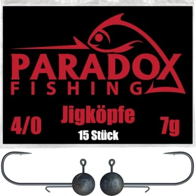 Afbeelding van Paradox Fishing Jigkoppen set 15 x 7 g 4/0 jig koppen rubberen vis met jighead voor vissen, snoekbaars, visaccessoires