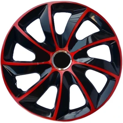Afbeelding van NRM Stig Extra Wieldoppen 16&quot; Rood &amp; Zwart set van 4 stuks ABS / Duurzaam Resistant