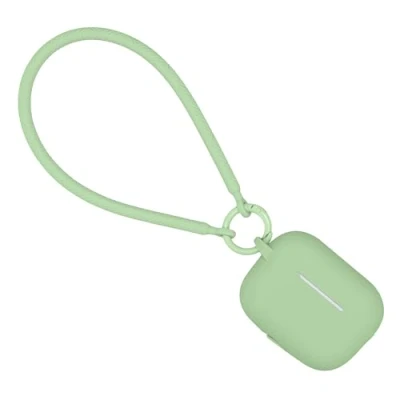 Afbeelding van kwmobile oordopjes case geschikt voor Apple Airpods Pro 2 hoesje Oortjes cover met handstrap in ear koptelefoon hoes Silicone matcha groen
