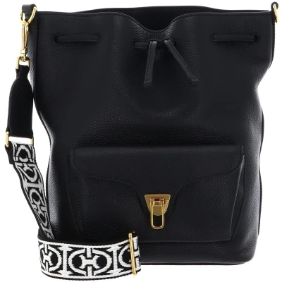 Afbeelding van COCCINELLE Leren schoudertas Beat Bucket Bag Noir zwart