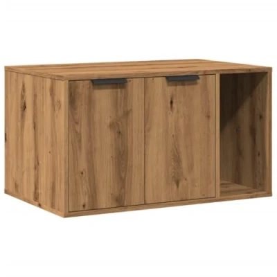 Afbeelding van vidaXL Kattenbakkast 80x50x45 cm bewerkt hout artisanaal eikenkleurig