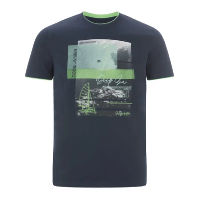 Afbeelding van Jan Vanderstorm Hakejan Tshirt print, Heren, Maat: Large, Dunkelblau
