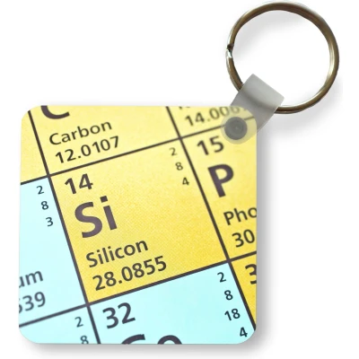 Afbeelding van Sleutelhanger Uitdeelcadeautjes Periodiek systeem met Silicium Plastic