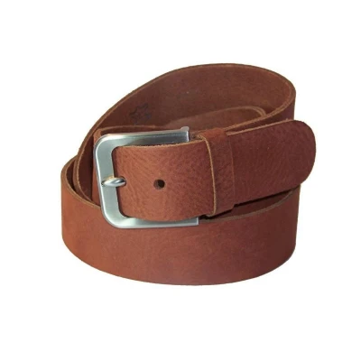 Afbeelding van Extra lange 100% Leren Riem, 4 cm. Breed, taillemaat 140 Cognac.