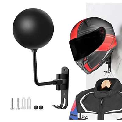 Afbeelding van motofans Helmhouder voor motorfiets, wandmontage, motorhelm, hoedhouder, van aluminiumlegering